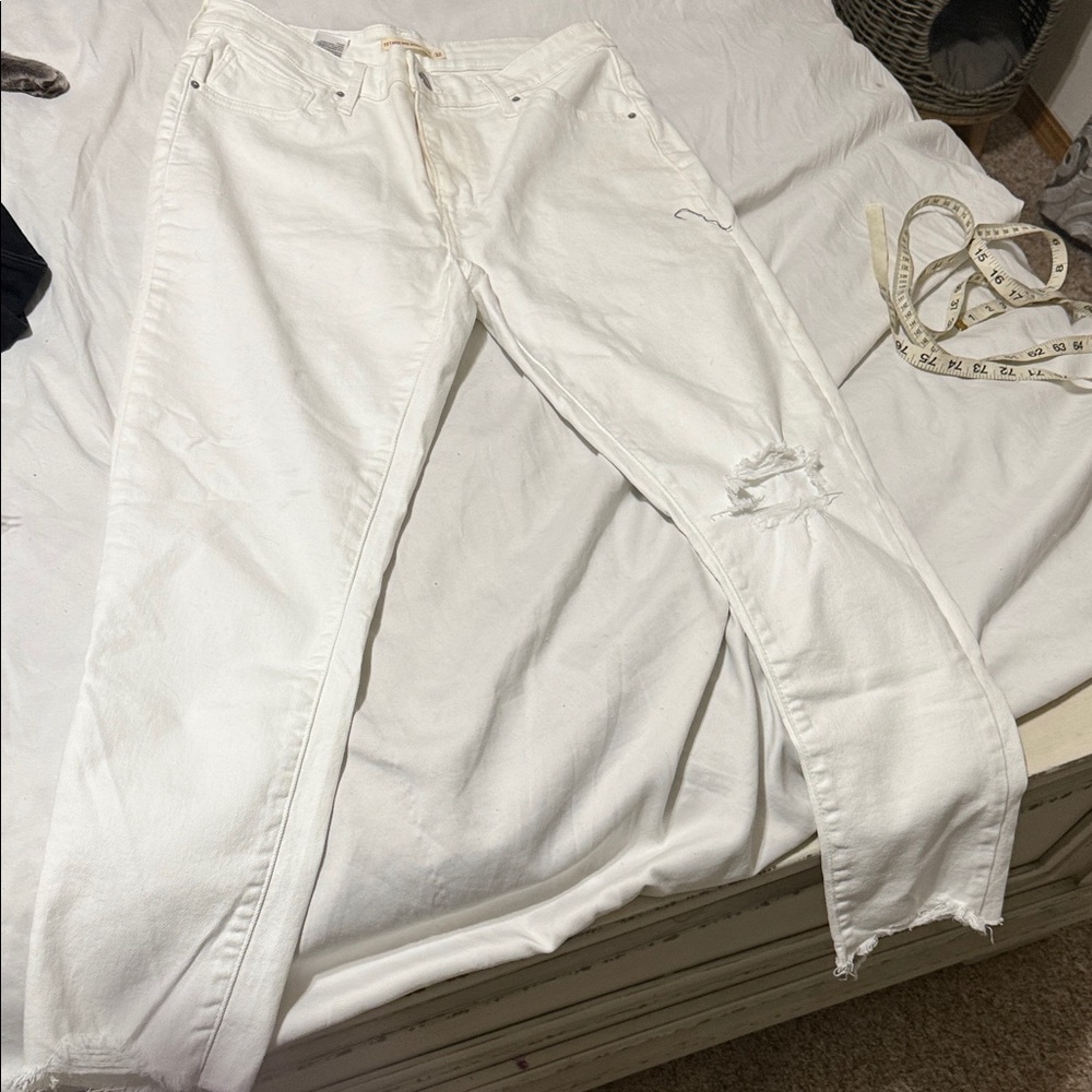 Women's Classic White high rise skinny ankle Jeans